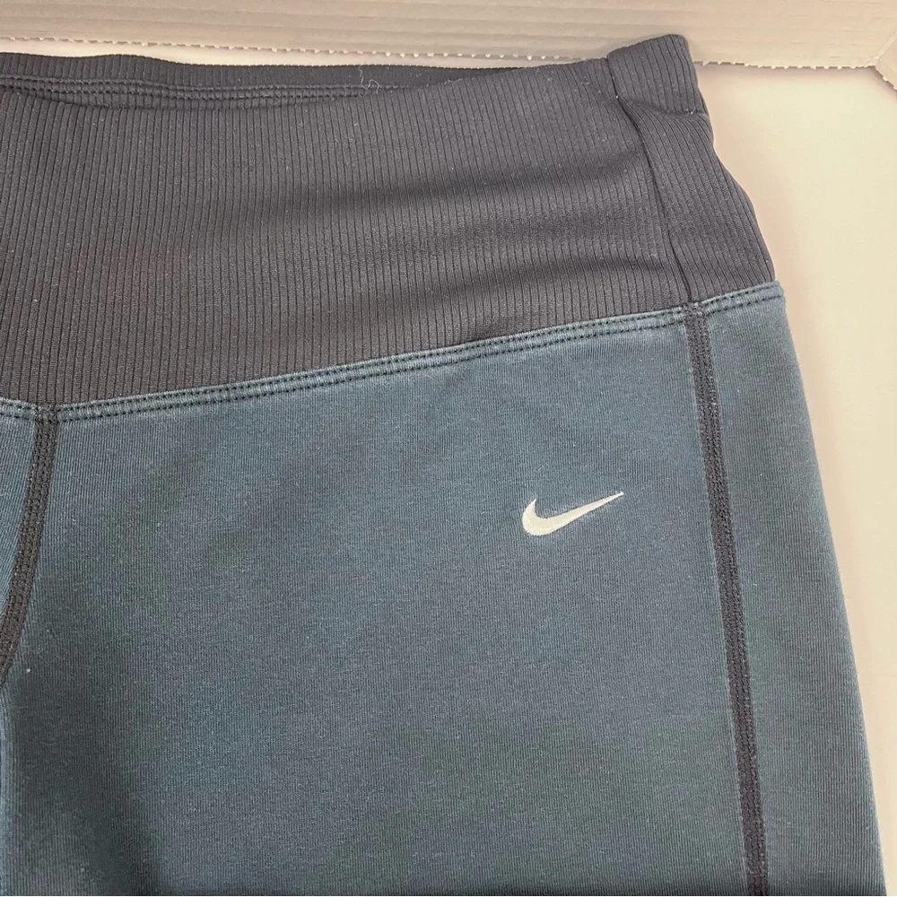 Nike Women's Fit-Dri Blue Capri Elastic Waist Leggings 337859 Size M; Activewear